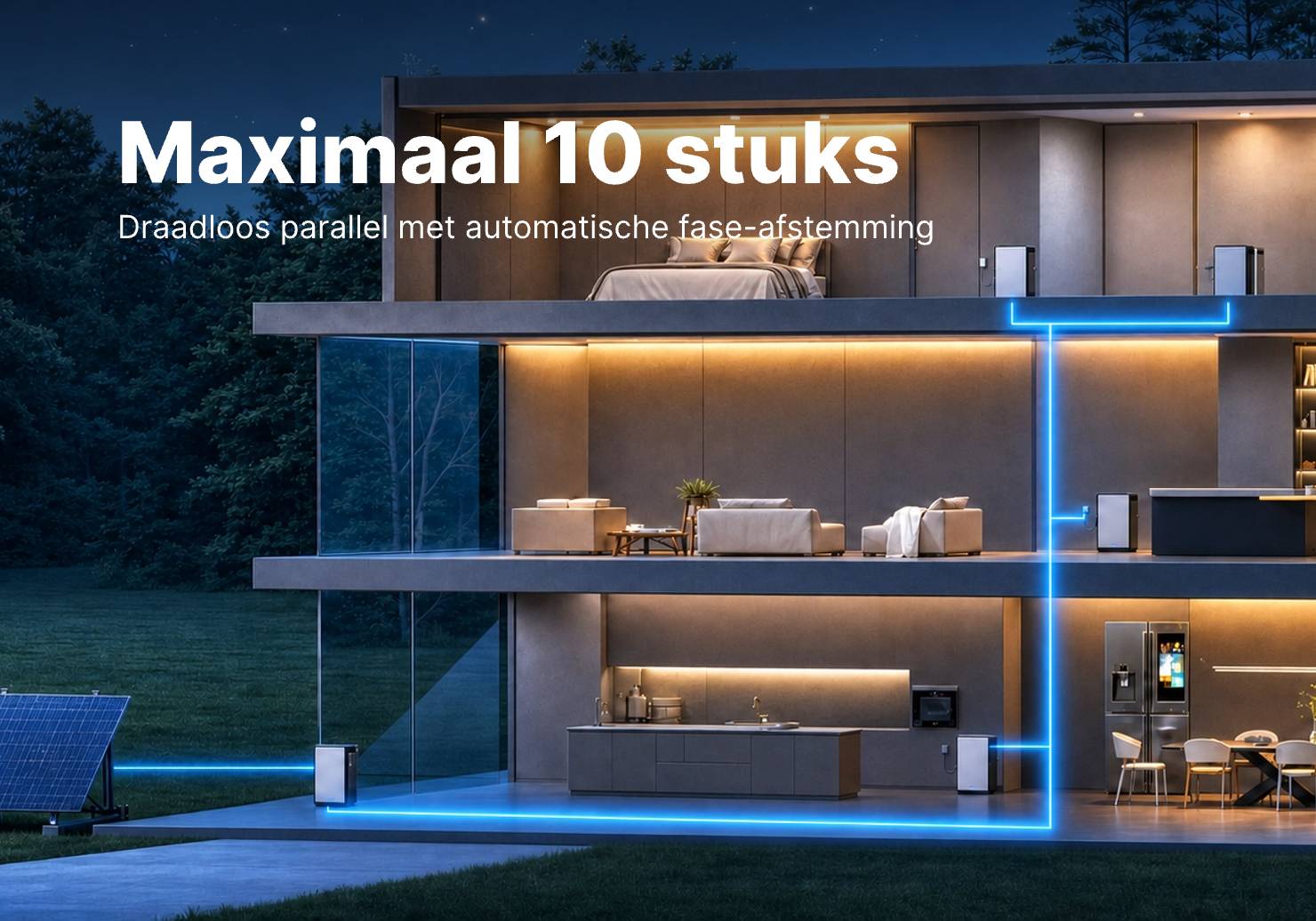 AirMesh™: Draadloze parallelverbinding voor maximaal 10 units
