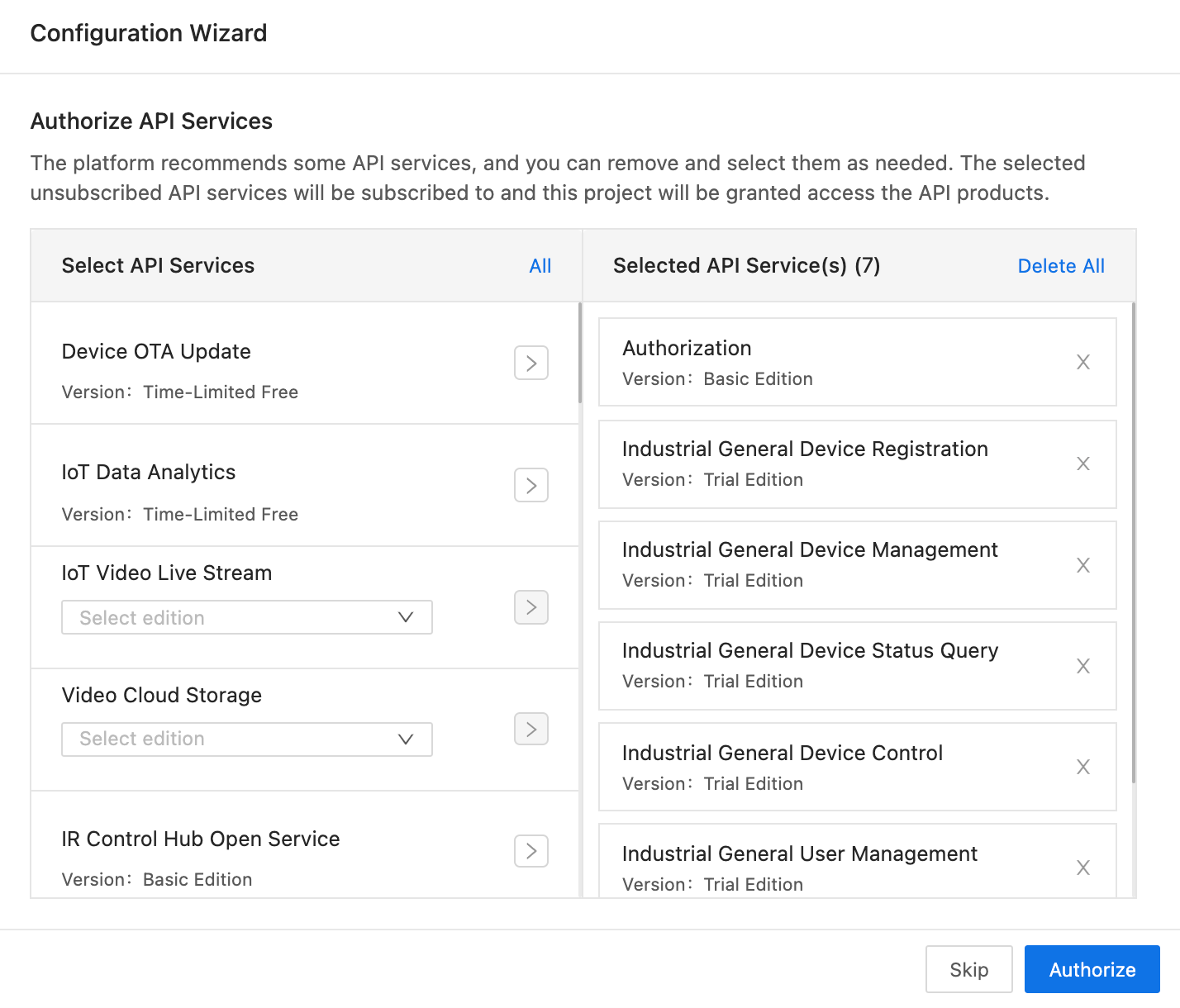 Authorize API Services