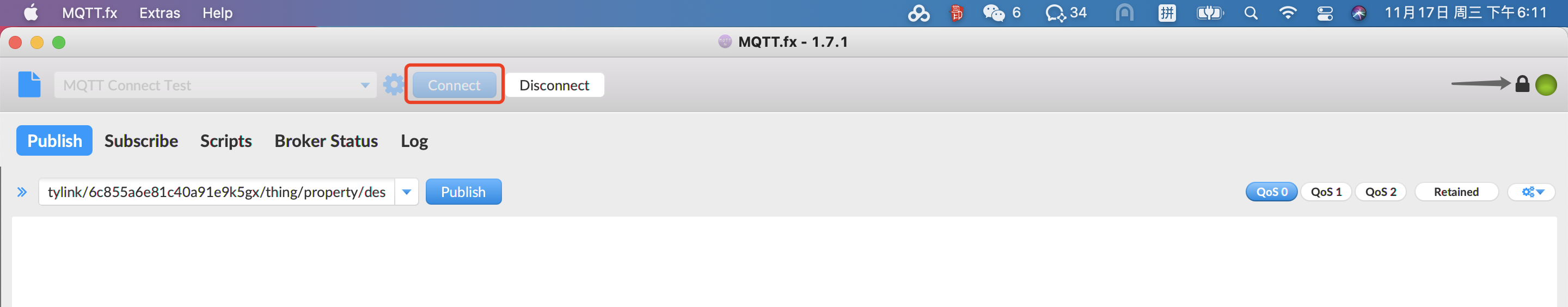 Device Connection Using MQTT.fx