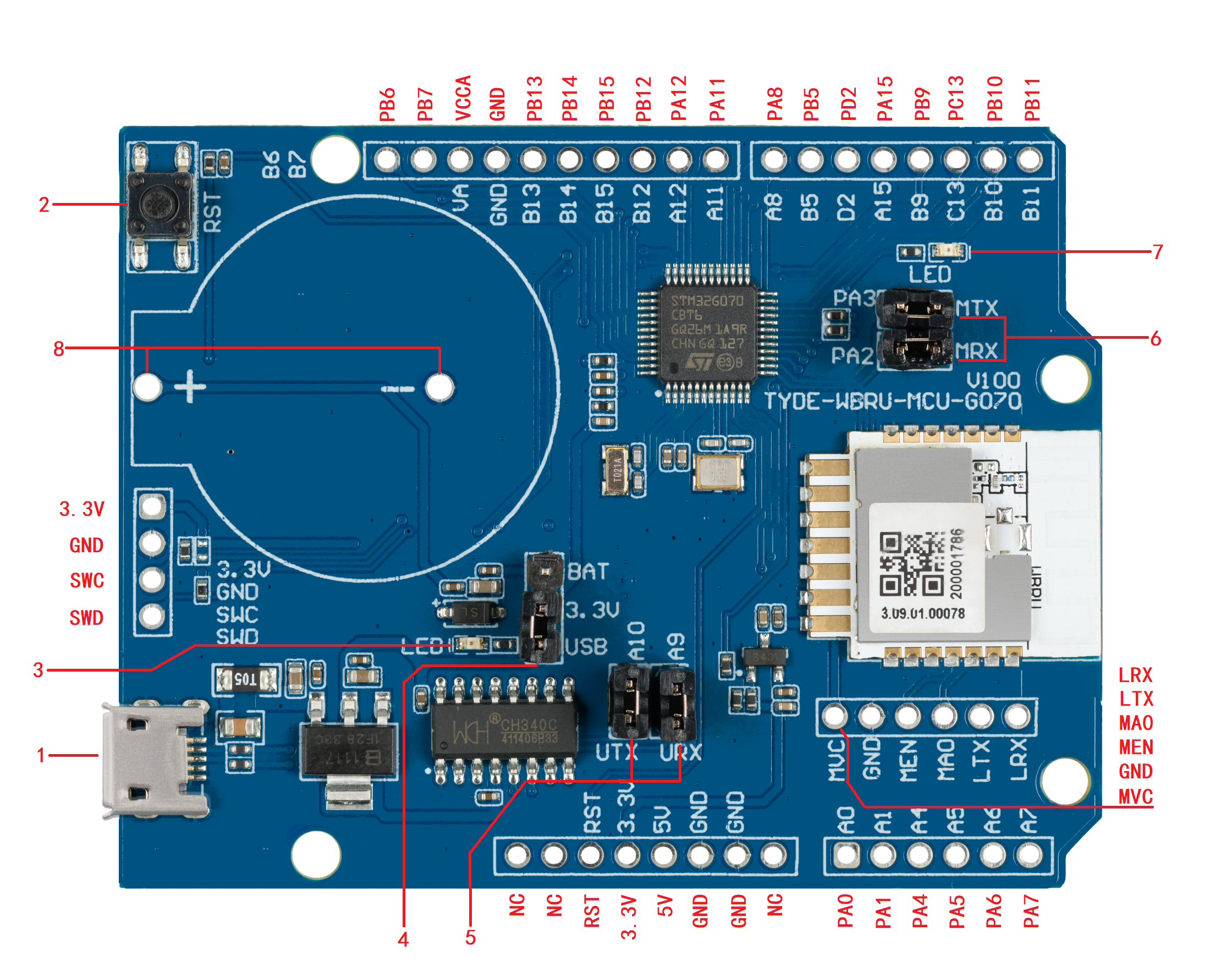 Wi-Fi & Bluetooth LE ST (G07) (WBRU) Board