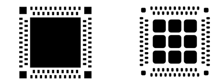 QFN stencil openings