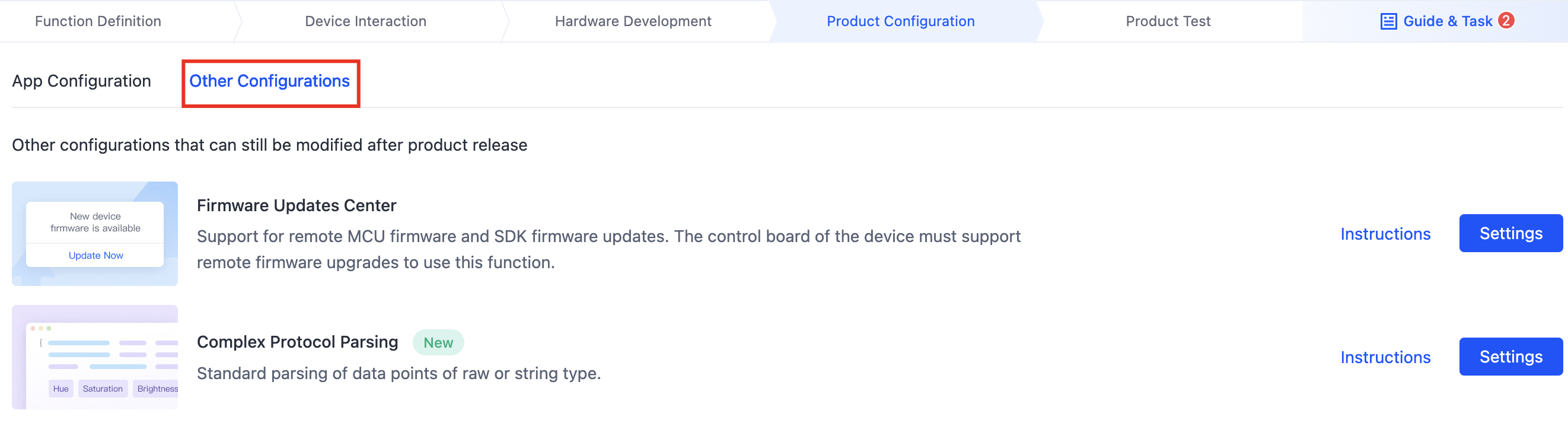 Configure product 2