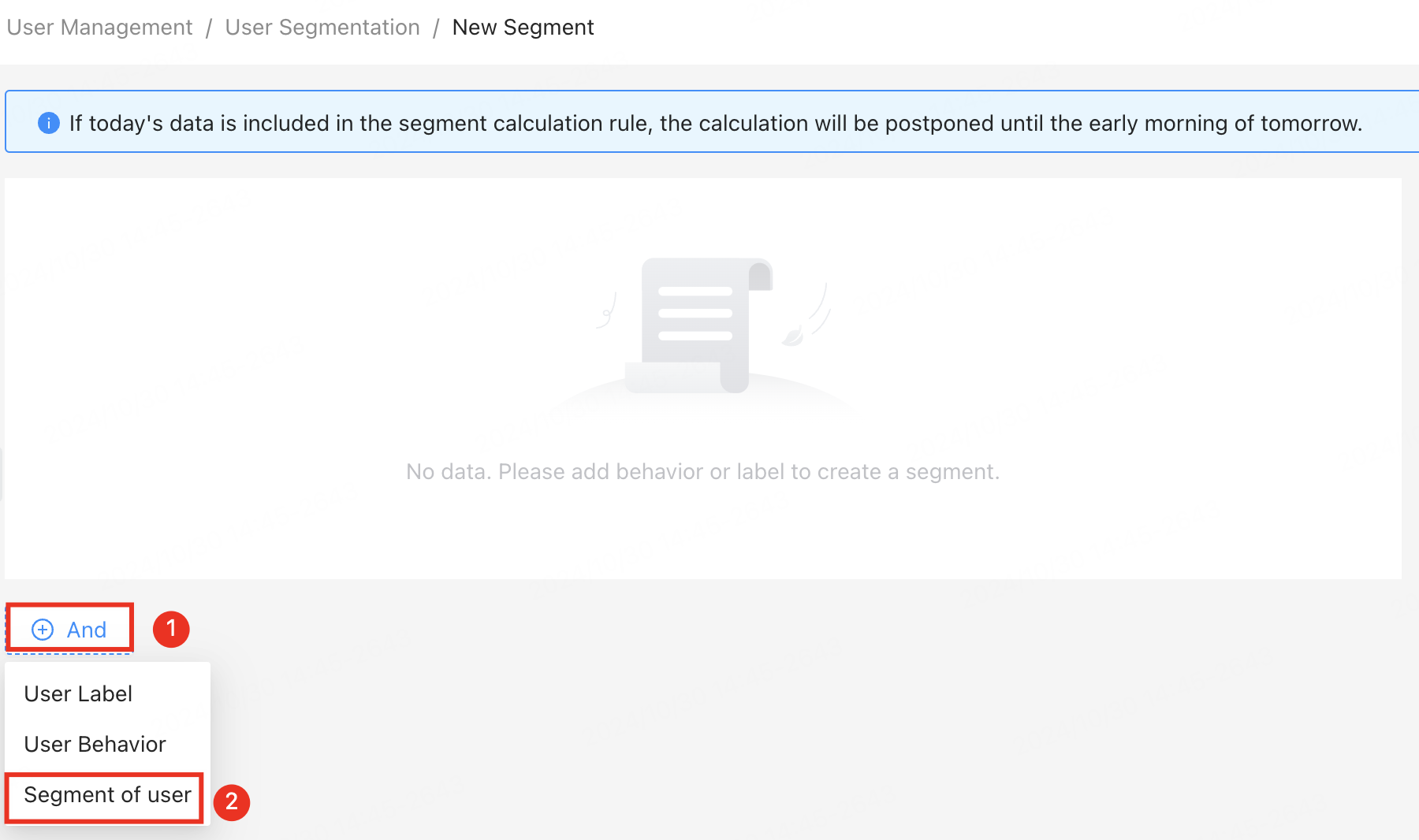 segment of user