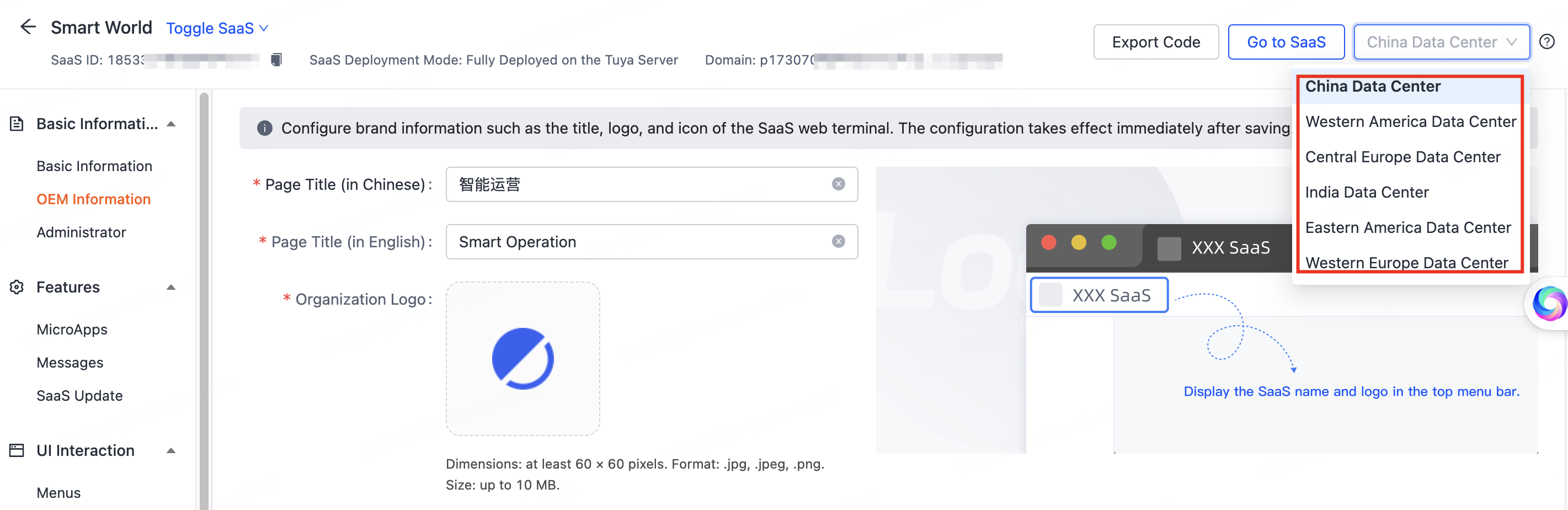 configure for different regions