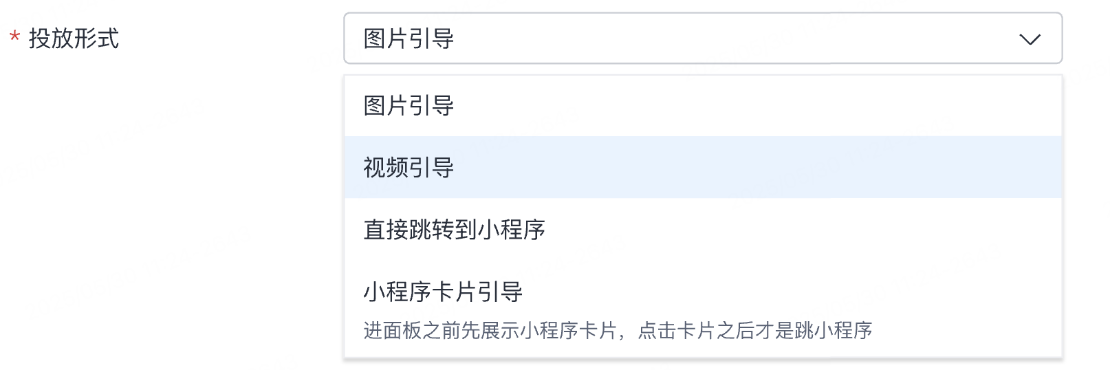 投放形式配置