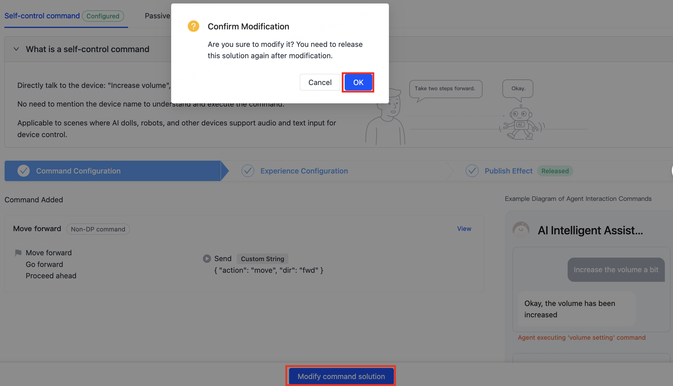 Modify command solution