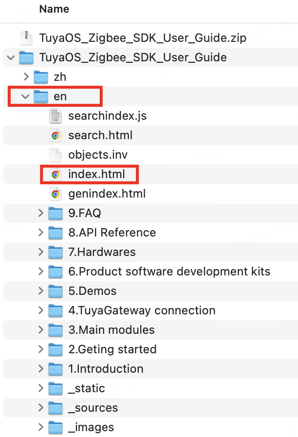Index file