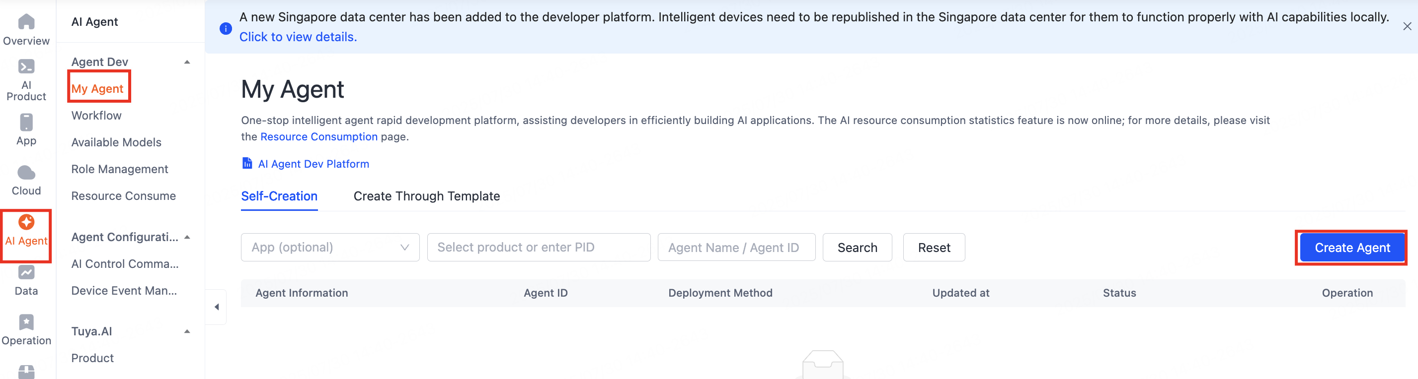 Create agent