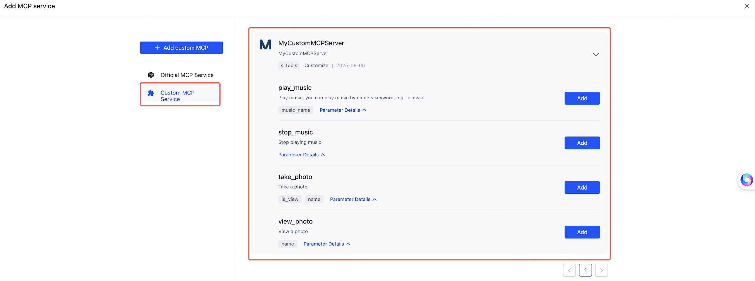 Add custom MCP server