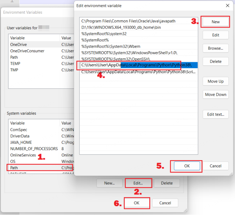 Set environment variables