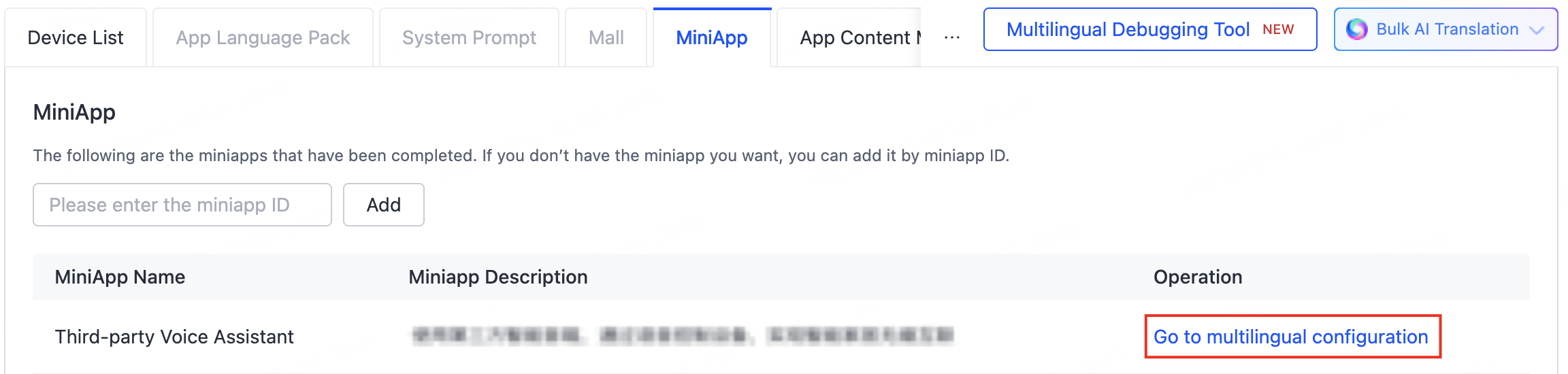 Modify multilingual configuration