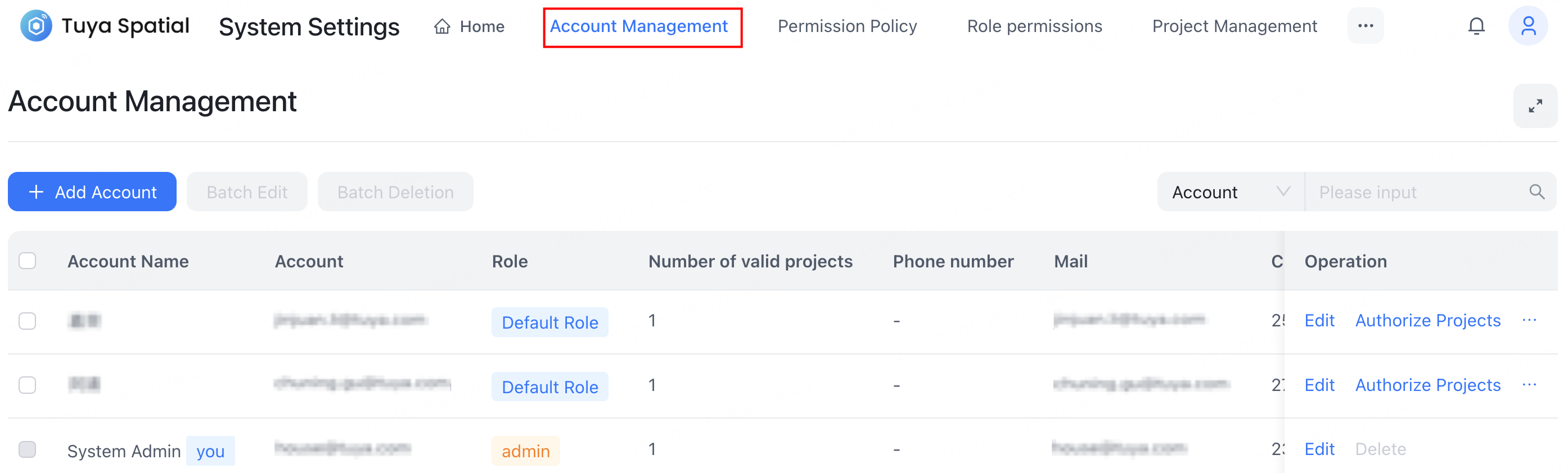 Account management