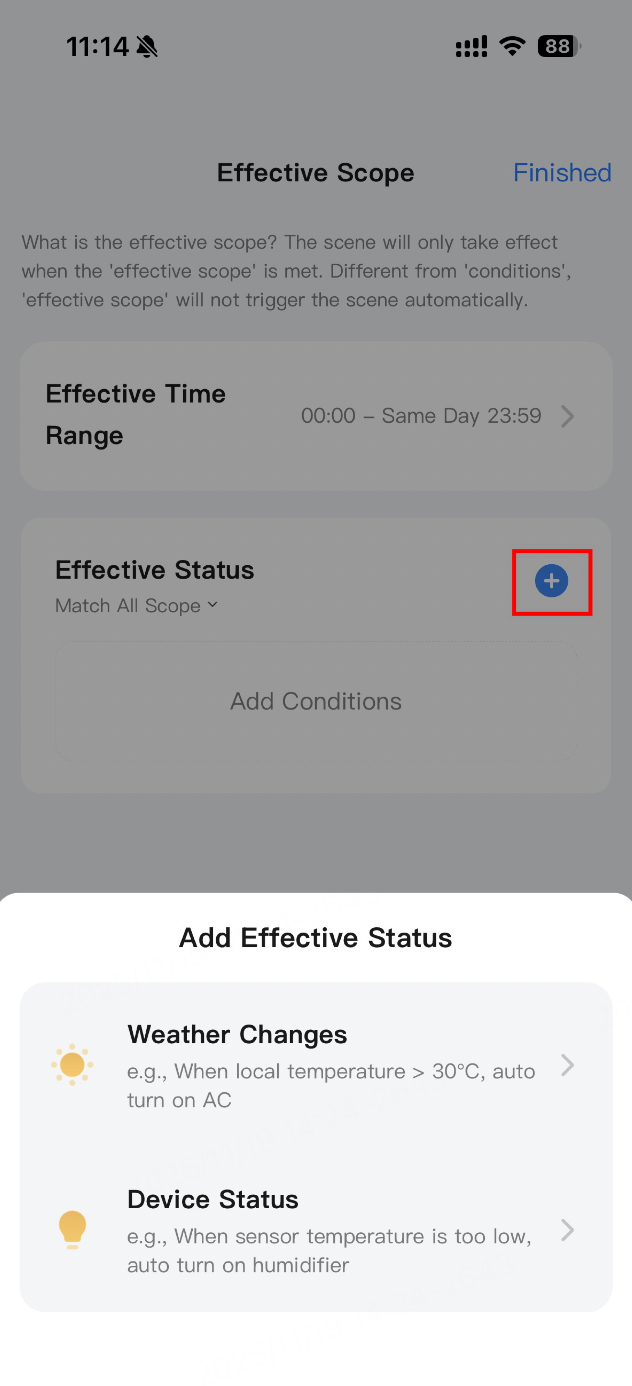 Add effective status