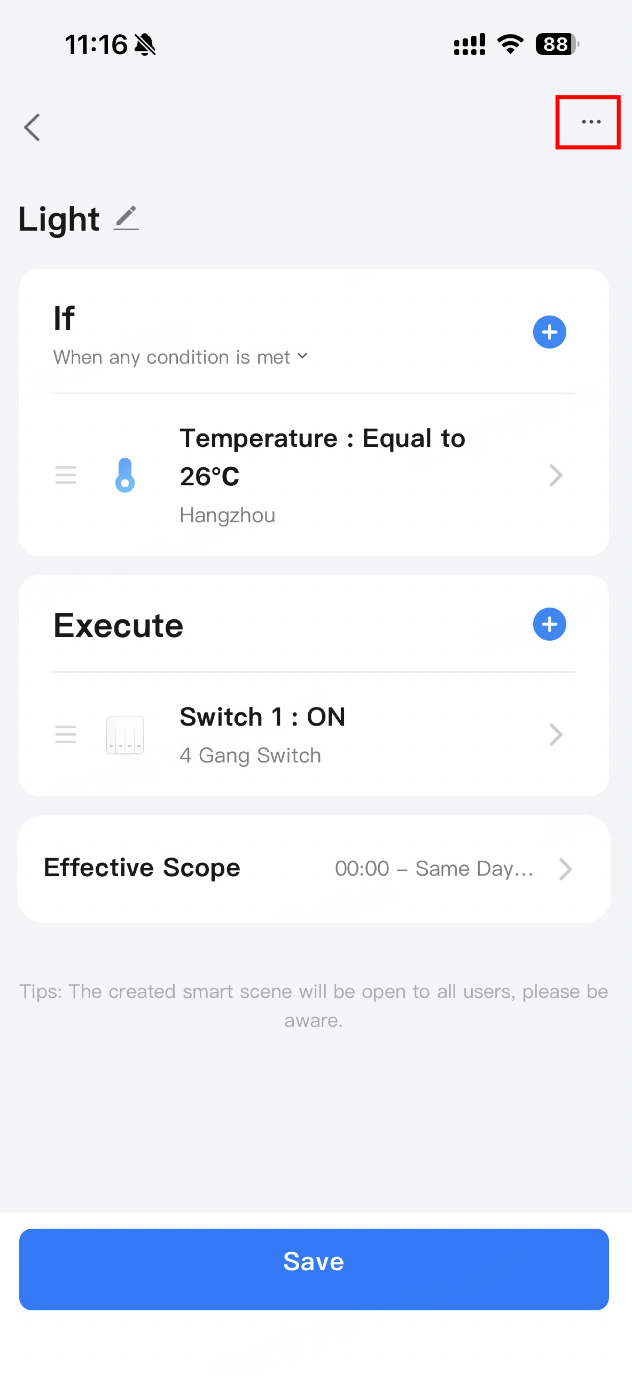 Delete an automation scene