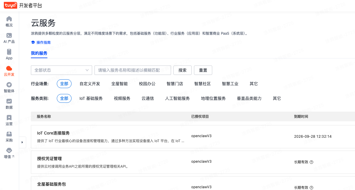 申请 Tuya Cloud API Key