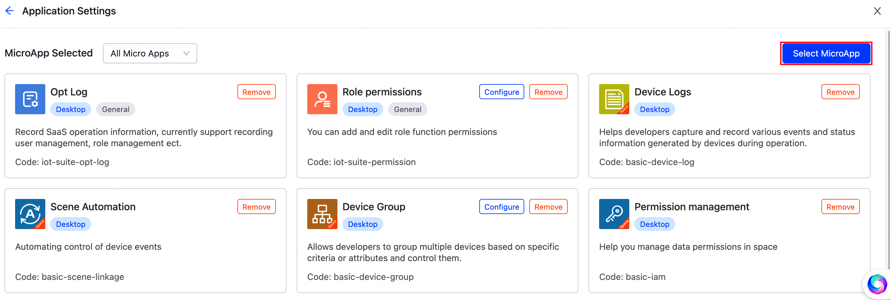 Application Settings