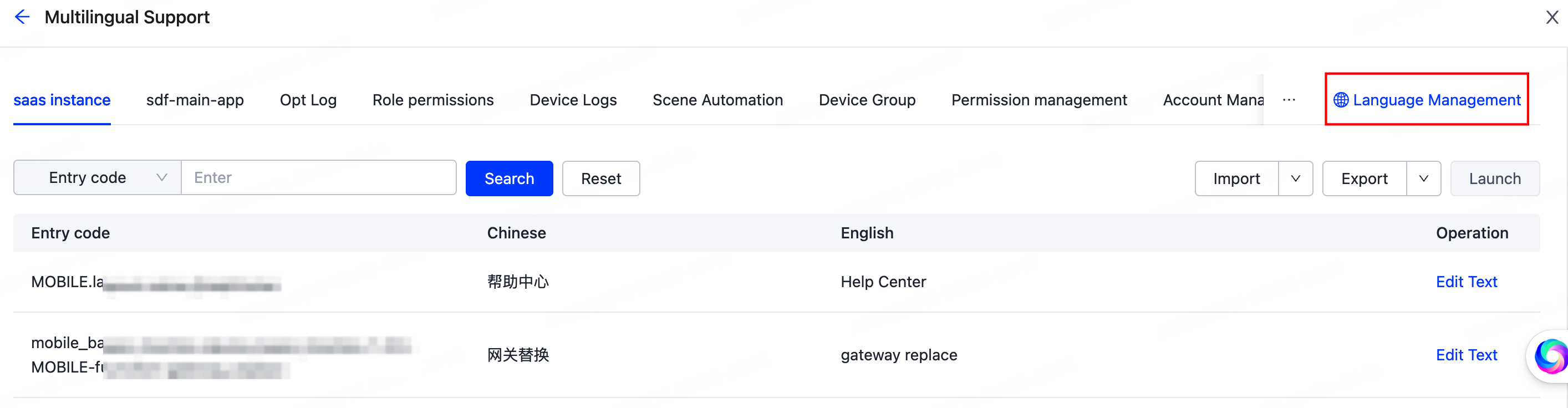 Multilingual Support