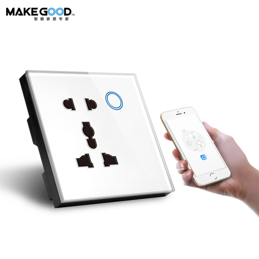 Makegood UK Standard touch Wi-Fi Wall Socket with power monitor smart touch socket wifi app control wall socket