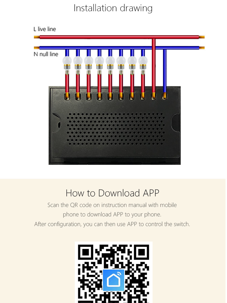 Makegood 8 Gang touch wifi switch Wi-Fi +Bluetooth smart Switch support  Alexa/google home voice control, Light Switches