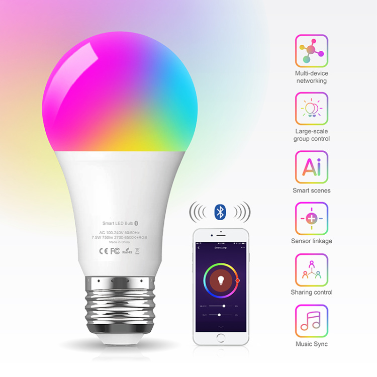 Hysiry BLE Mesh A19 Dimmable Smart LED Light Bulb