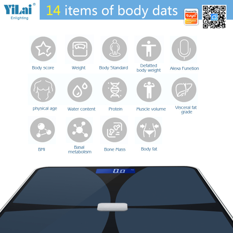 Yilai Wi-Fi Smart 15+ Function  Body Fat Scale
