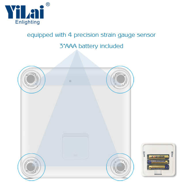 Yilai Wifi Smart 15+ function  body fat scale with ITO Tempered Glass