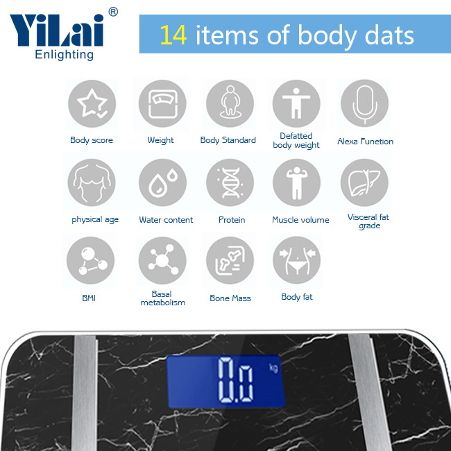 Yilai Wifi Smart  Over 15+ functions  body fat scale 