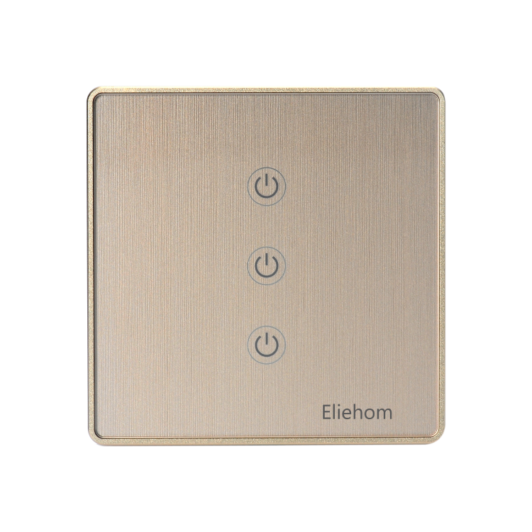 Champagne color 3 gang 2 way wifi switch