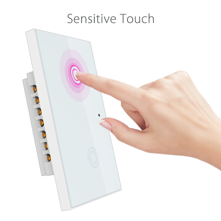 US Standard 2 Gang Touch Sensitive Wi-Fi Smart Wireless Light Switch Smart Home