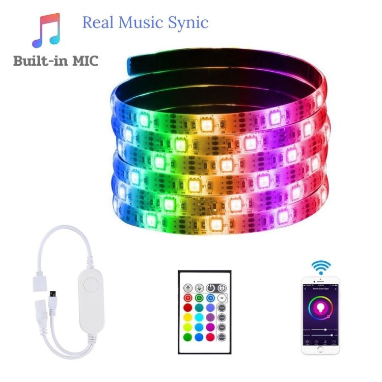Dream color Smart LED strip light addressable strip 12V Music sync