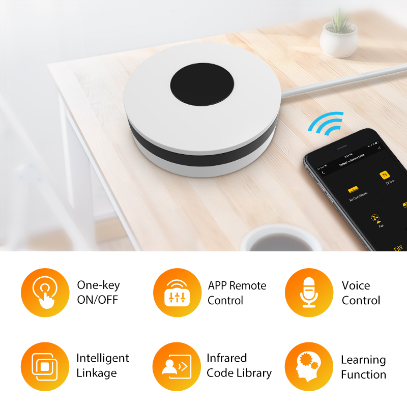Compatible avec Alexa et Google GuDoQi Smart Home Hub Soutenir Tuya Application Télécommande Universelle Intelligente WiFi IR pour Tous Les Contrôleurs Infrarouges 