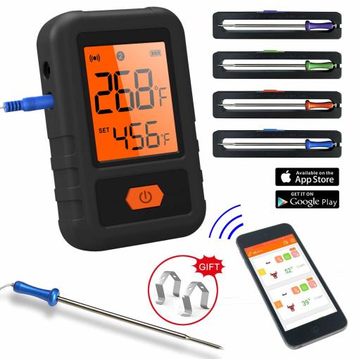 CloudBBQ Wireless Meat Thermometer Bluetooth Instant Read for Grilling Smoking Oven Kittchen Thermometer