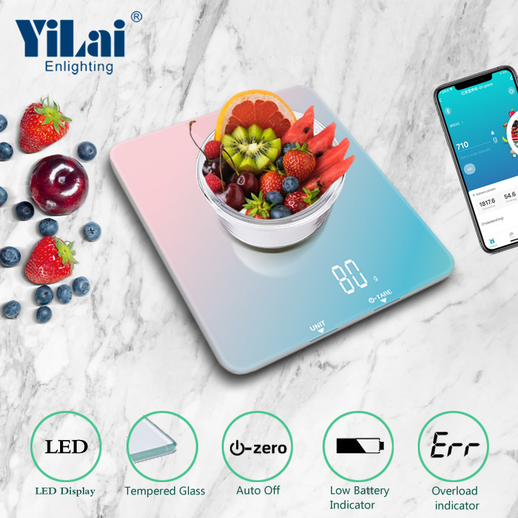 Yilai Bluetooth Nutrition Kitchen Food Scale-Rainbow color