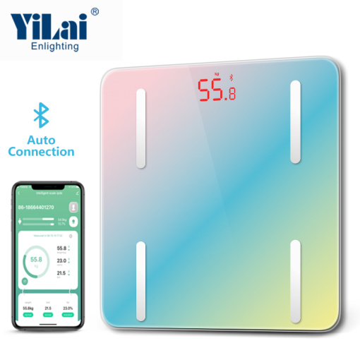 Yilai Promotion NEW Tuya Blutooth Body Fat Scale -Rainbow color