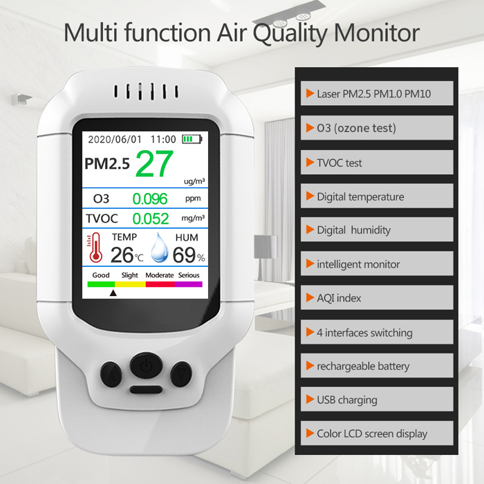 Portable O3 Ozone Detector PM2.5 Tester