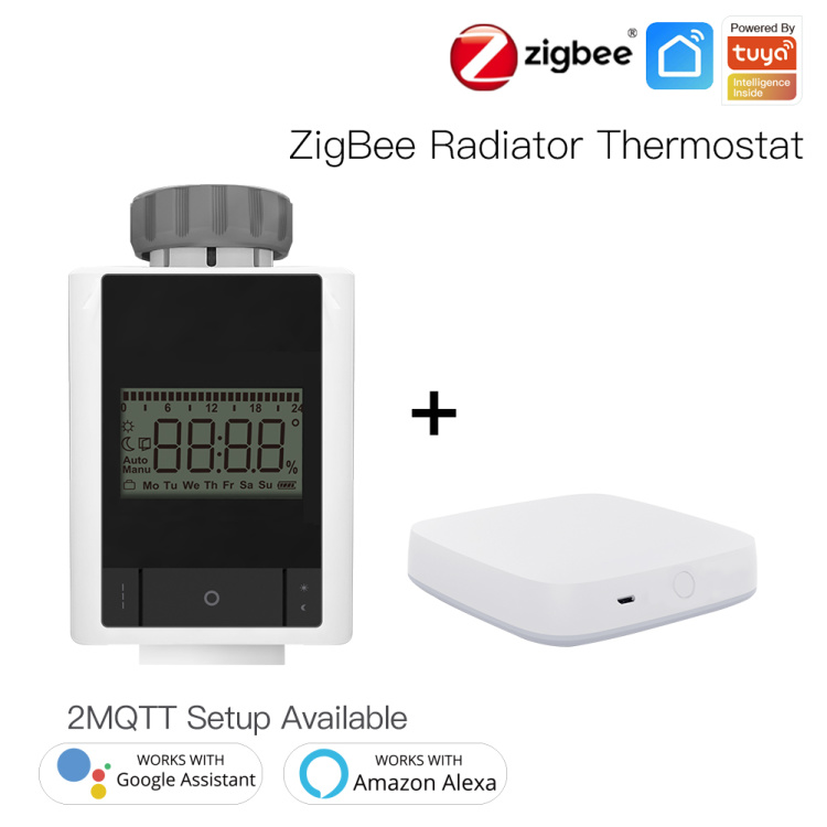 Tuya ZigBee3.0 Smart Programmable Thermostat Heater Temperature Controller Heating Accurate Battery Powered TRV Thermost