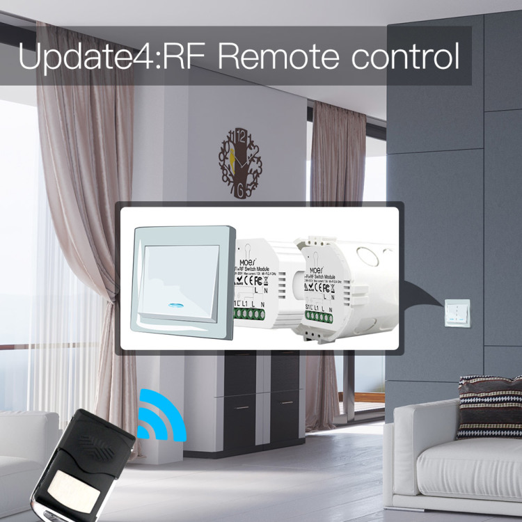Mini DIY Wi-Fi RF433 Smart Light Switch Module Smart Life/Tuya App Remote Control, Work With Alexa Google Home,For Reset