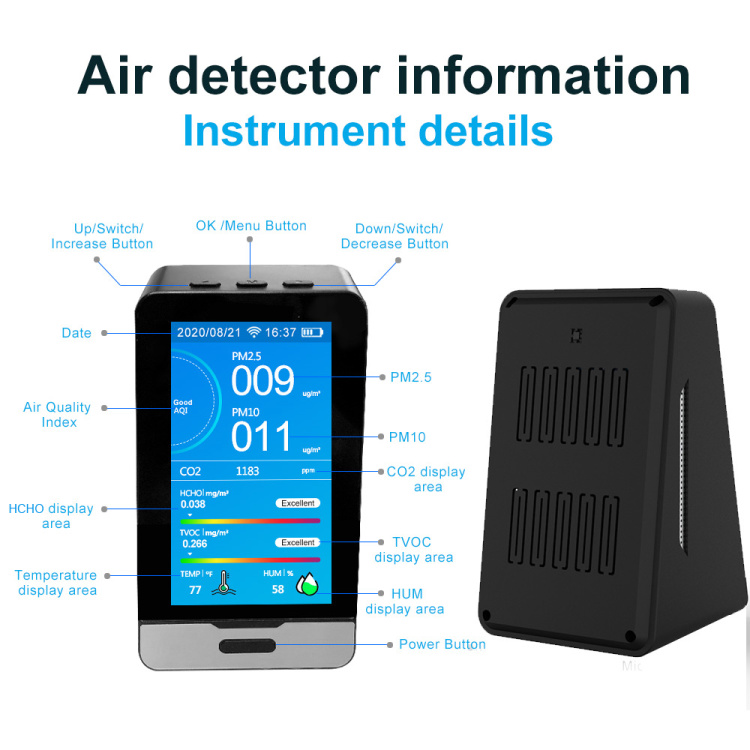 wifi connect CO2 detector PM2.5  tester
