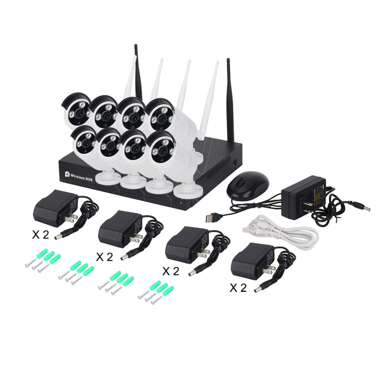 Unistone 8CH Outdoor Wireless WIFI 2MP CCTV Security  Camera NVR KIT System