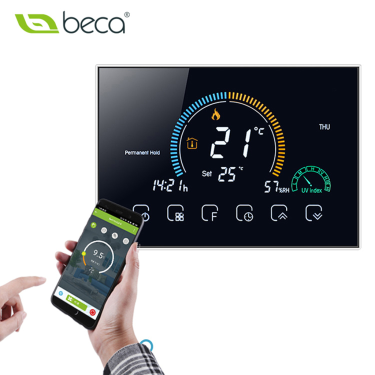Wifi smart weekly programming touch button to control the temperature floor heating thermostat_copy