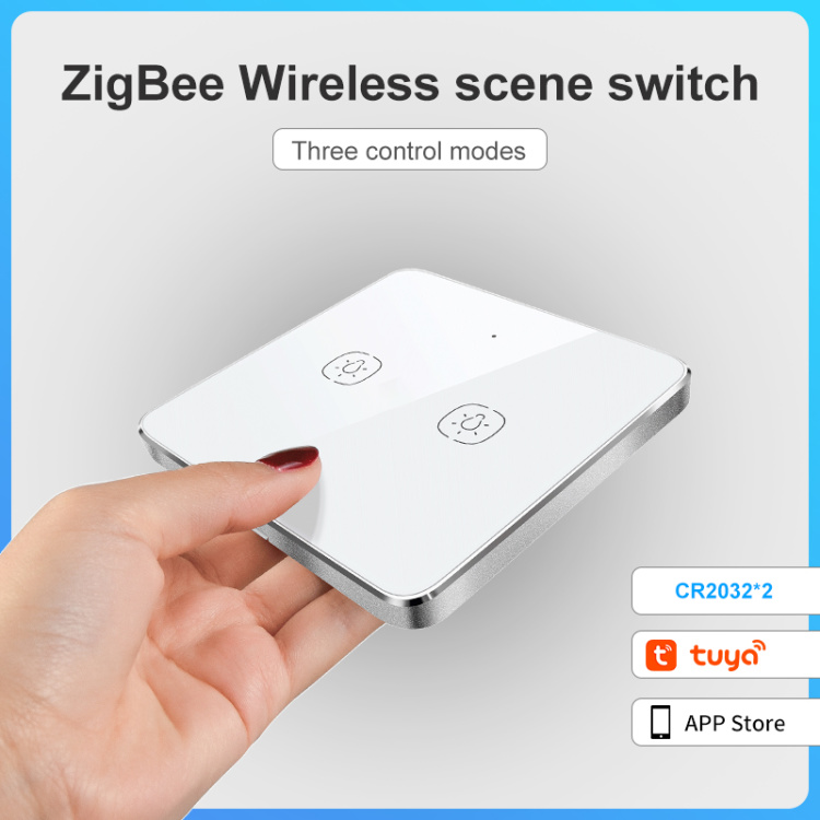 zigbee wireless scene switch 2gang