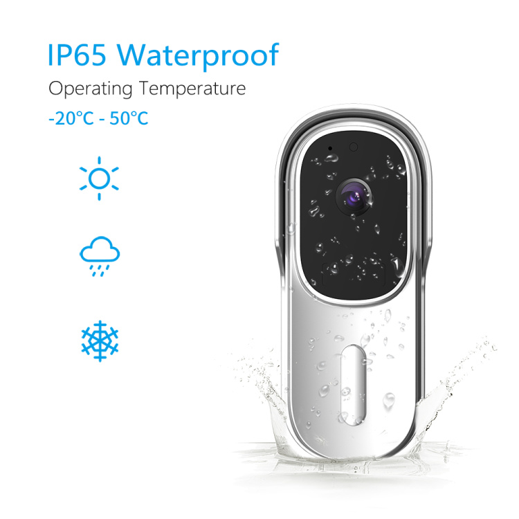 Smart Wi-Fi Video Doorbell with IP65 Waterproof, PIR Motion Detection
