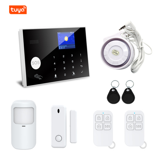 Tuya Wifi GSM 433Mhz Home Burglar Security Alarm System LCD Touch Keyboard 11 Languages Wireless Alarm Kit