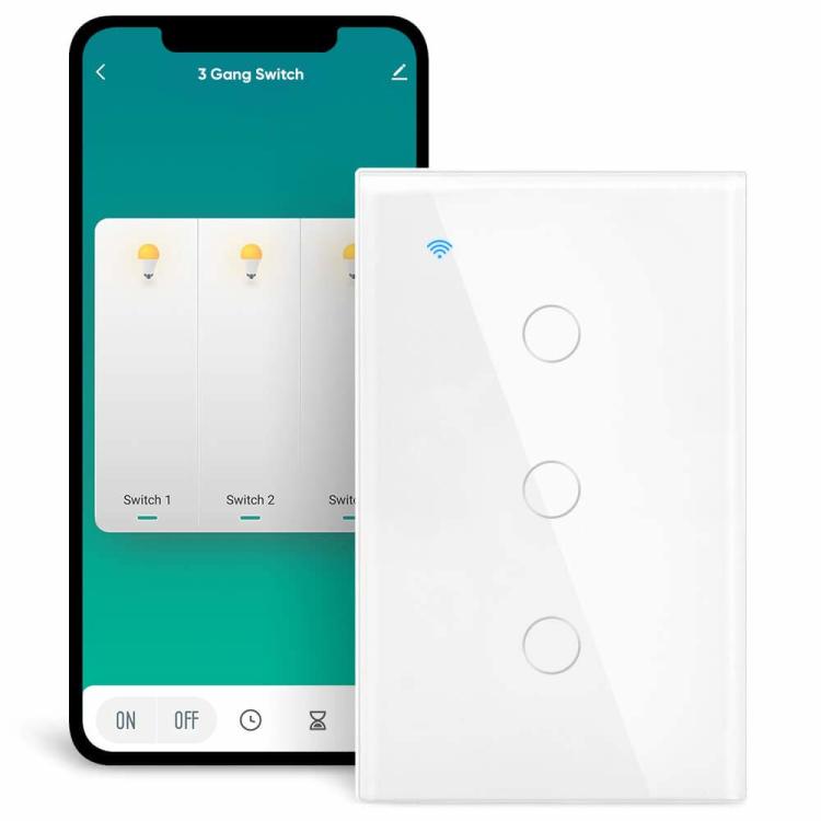 3 Gang US Glass Touch Wi-Fi Switch