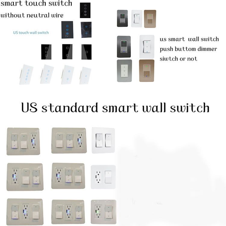 US standard smart wall touch switch button switch, can change the light adjustment, no zero line
