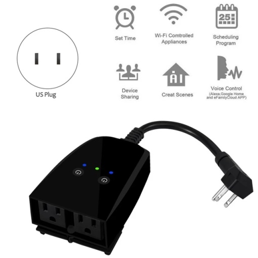 US America Standard Intelligent Smart Wi-Fi Outdoor Waterproof IP44 Plug Sockets