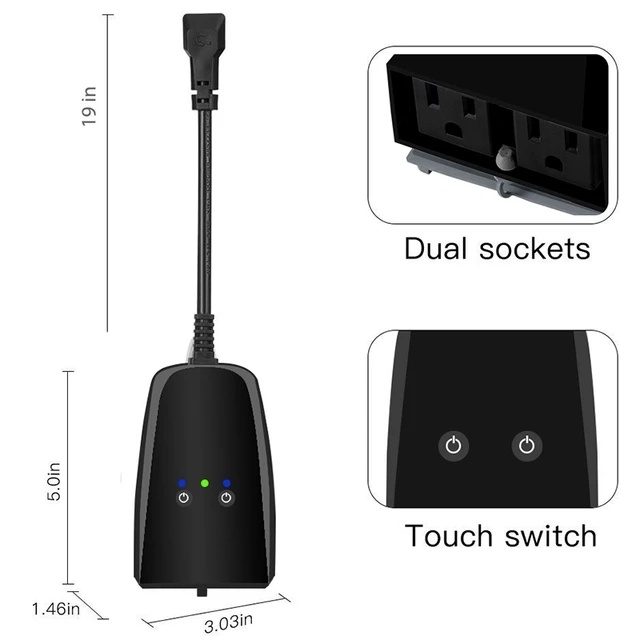 US America Standard Intelligent Smart  Wi-Fi Outdoor Waterproof IP44 Plug Sockets
