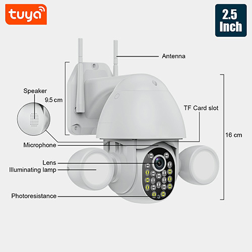 Smart Lighting Camera Tuya Flood Light Humanoid Trigger PTZ Wifi IP AI Auto Tracking Audio 3MP Security CCTV Vedio Surve