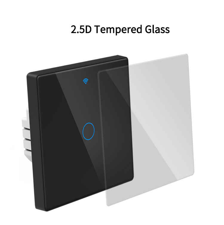 Wi-Fi+BLE 16A Fingerprint Proof 2.5D Glass Touch Switch 2 Gang