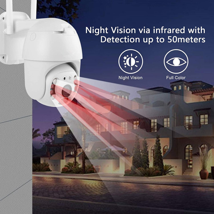 Camera HD 1080P Outdoor Wireless Wi-Fi IP Camera Two Way Audio Auto Tracking Night Vision IP65 Waterproof